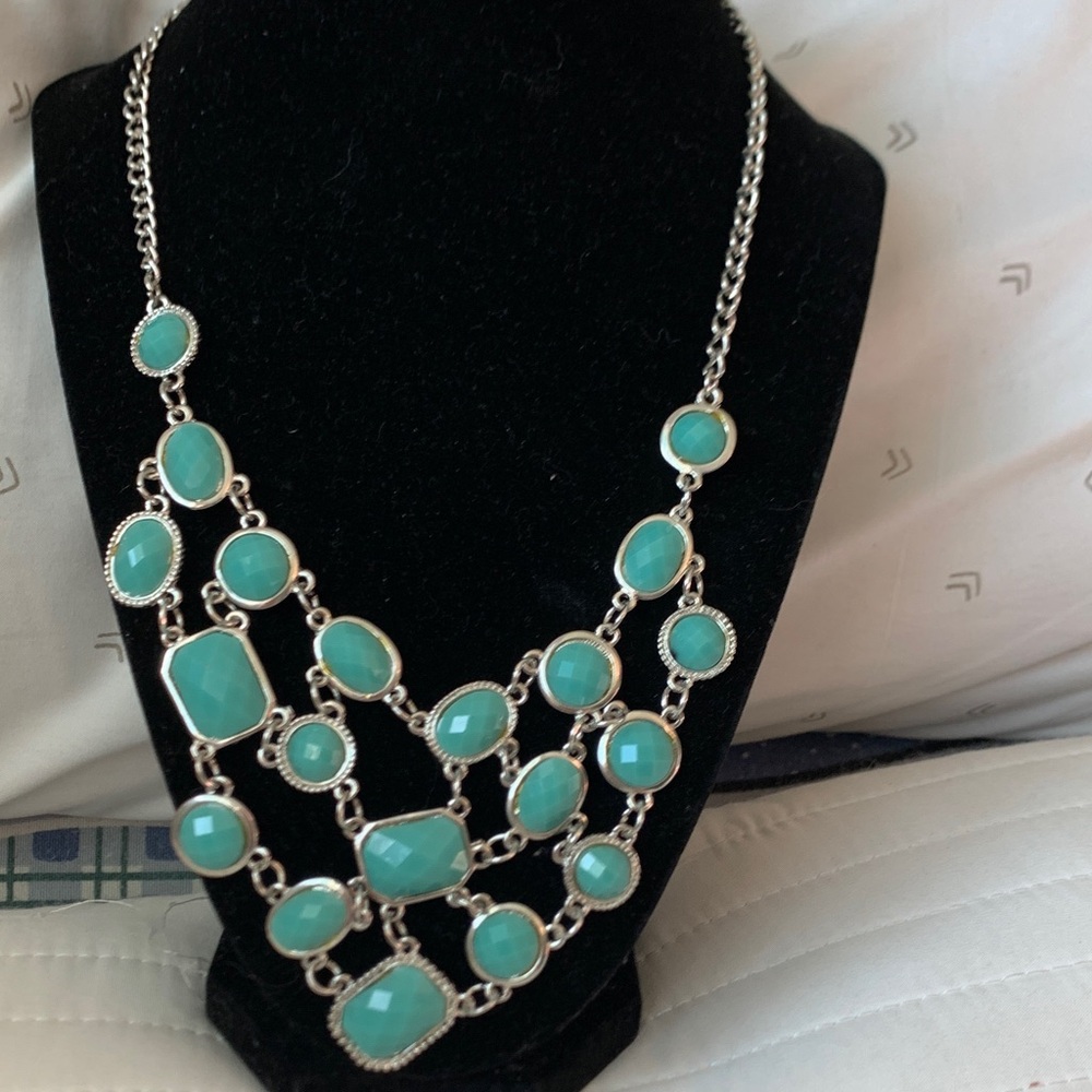 Macy's Turquoise Multi-Stone Bib statement Necklace